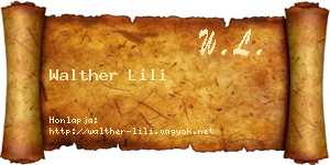 Walther Lili névjegykártya